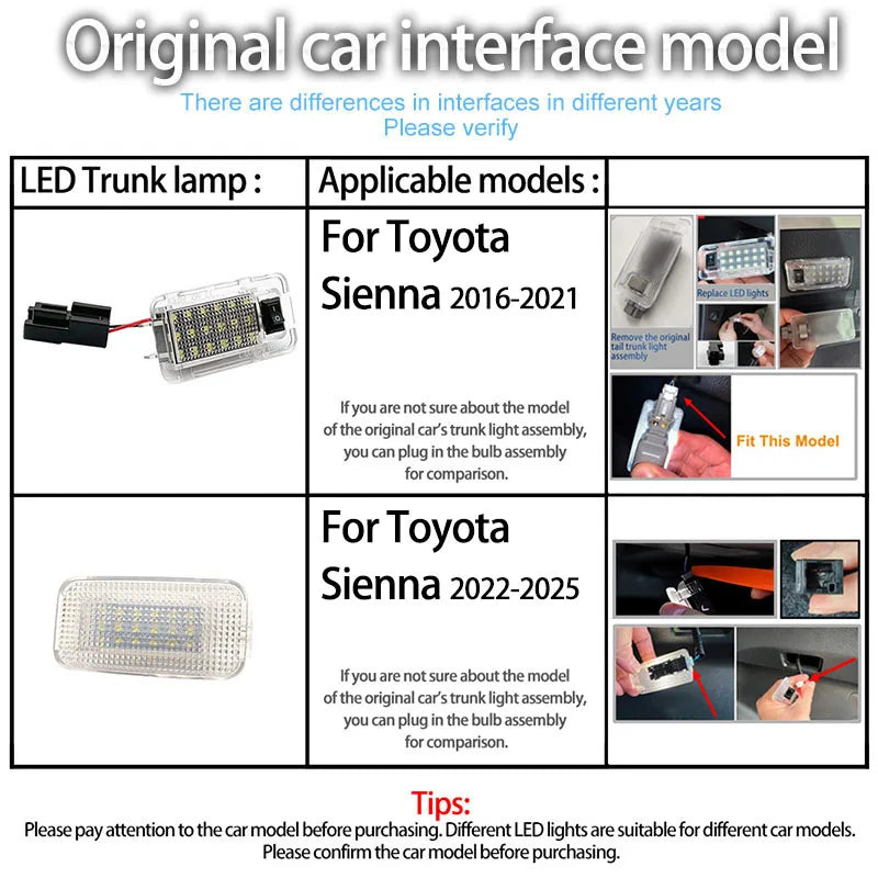 Super Bright LED Trunk Light for Toyota Sienna 2016-2025 - image 2