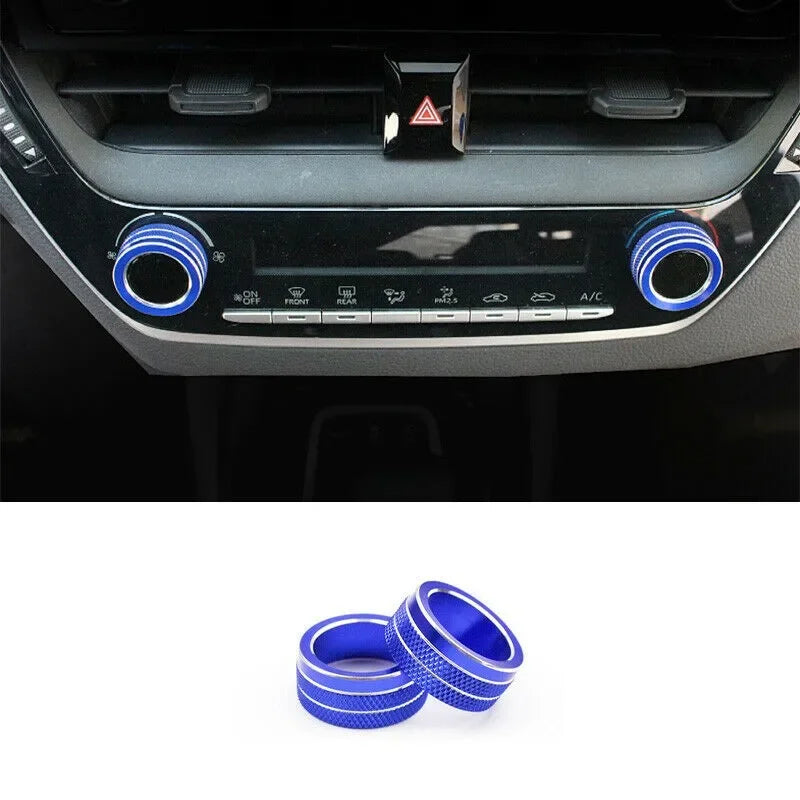 Luxury Aluminum AC Knob Trim Cover Set for Toyota Corolla 2019-2021 - image 4