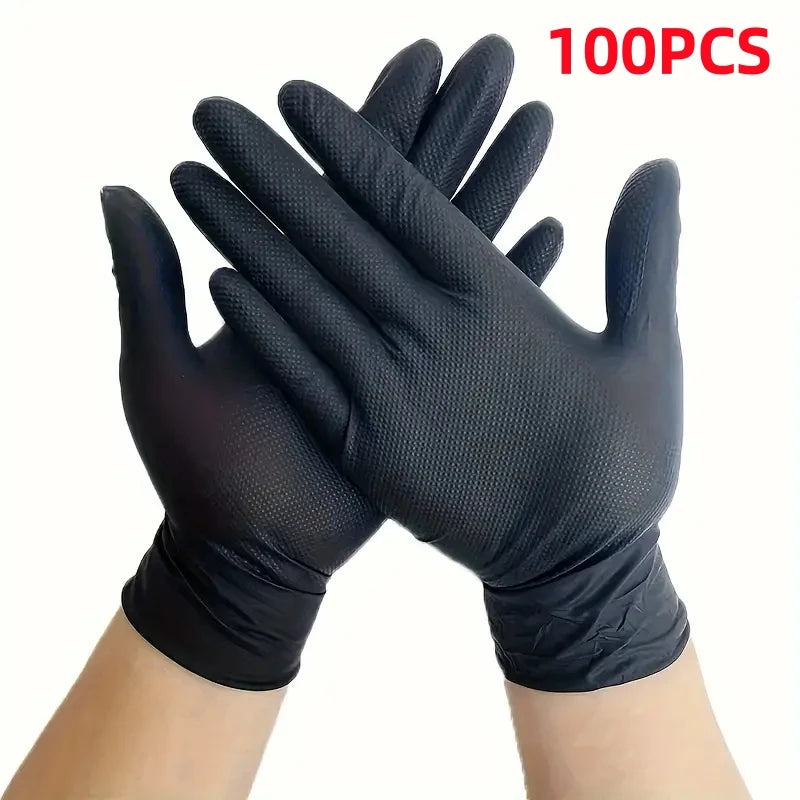 Heavy Duty Disposable Nitrile Gloves, 8Mil Extra Thick, Antislip Grip