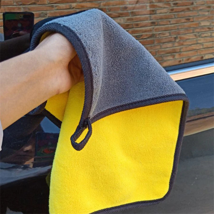 Double Layer Microfiber Car Wash and Drying Towels, 1, 2 or 6 pcs