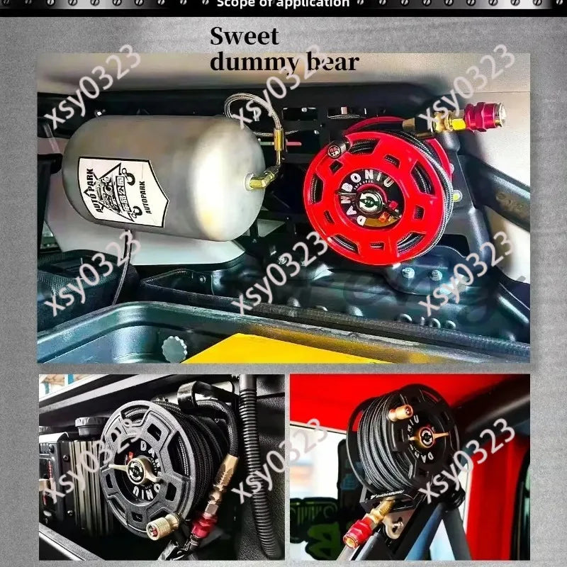 7M Off-road Air Pump Hose Reel Manual Retractable Hose Organizer for Car Tire Inflation