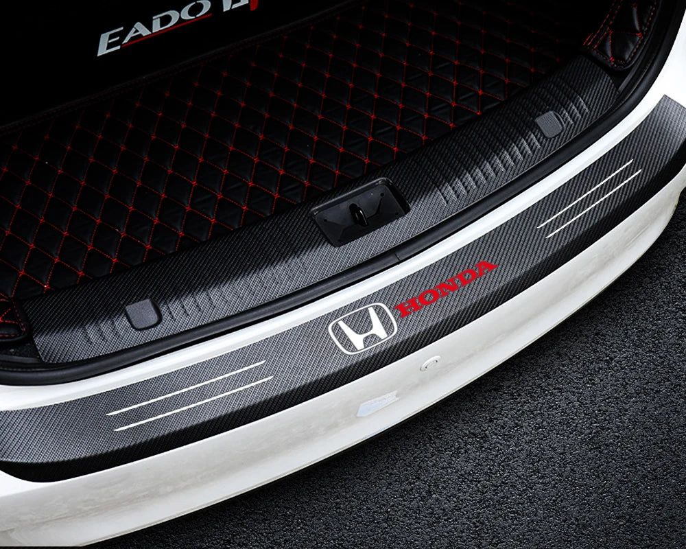Carbon Fiber Rear Trunk Bumper Guard for Honda Fit Civic Jazz Accord - image 10
