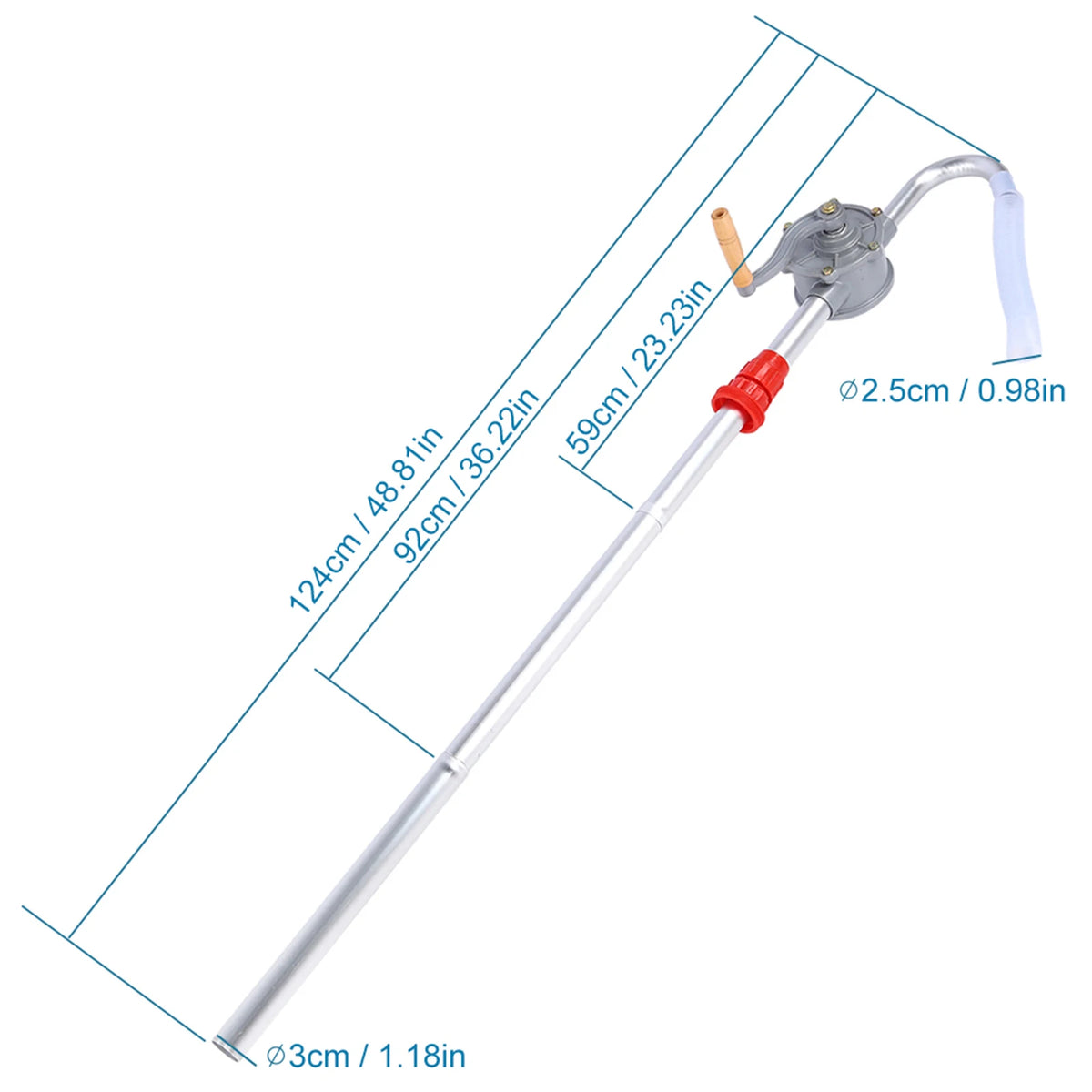 Aluminum Alloy Rotary Hand-Operated Drum Pump for Diesel and Oil Dispensing