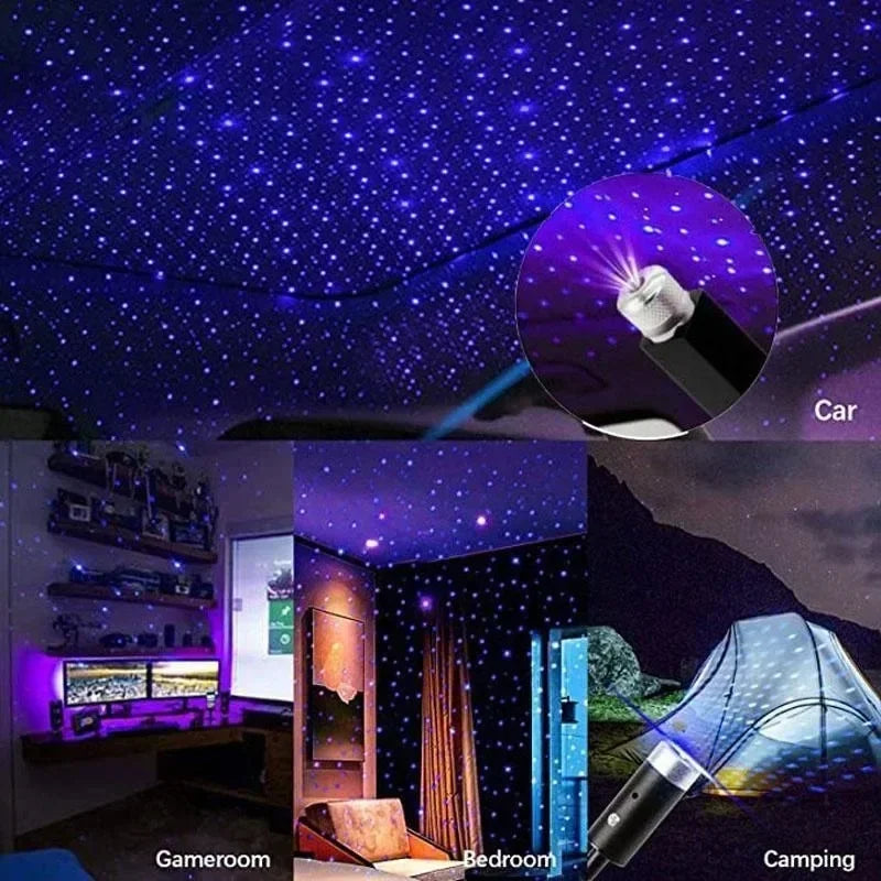 Starry Sky LED Night Light for Car USB - Red/Blue - image 2