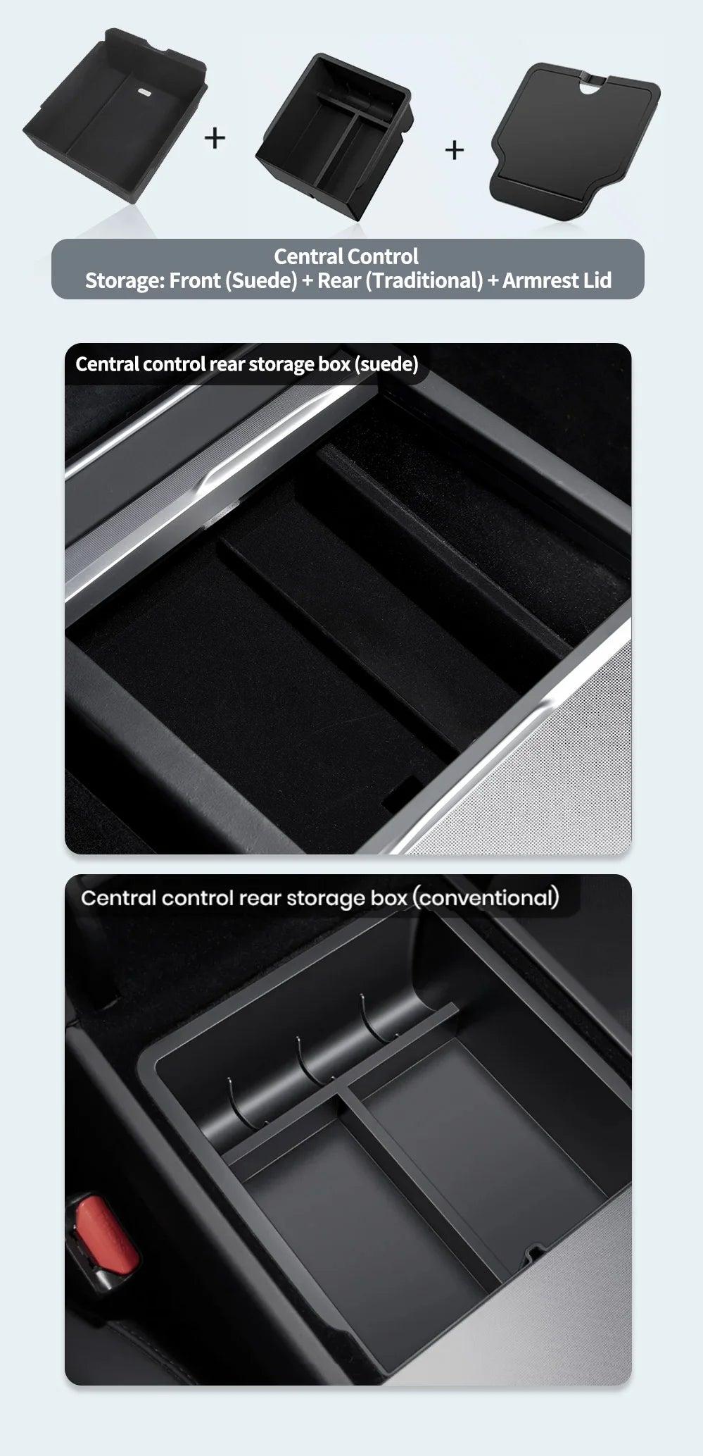Center Console Storage Box for Tesla Model 3 and Model Y