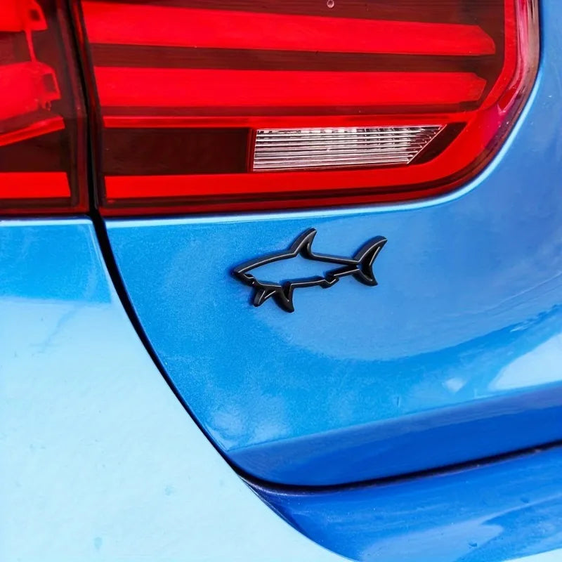 3D Shark Metal Car Sticker - Durable Hollow Vehicle Decal - image 3