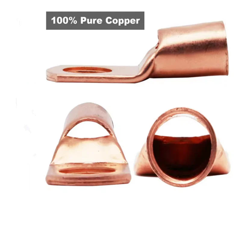 100pcs Copper Ring Lug Terminal Kit AWG 4 6 8 10 12 With Shrink Tubing