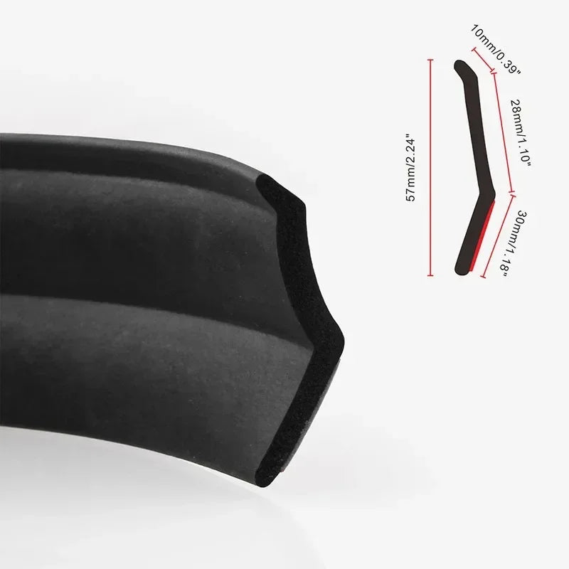 Car Front Bumper Lip Protective Rubber Strip 2.5M 60mm Car Lip Skirt Protector Rubber Auto Exterior Mouldings Replacement