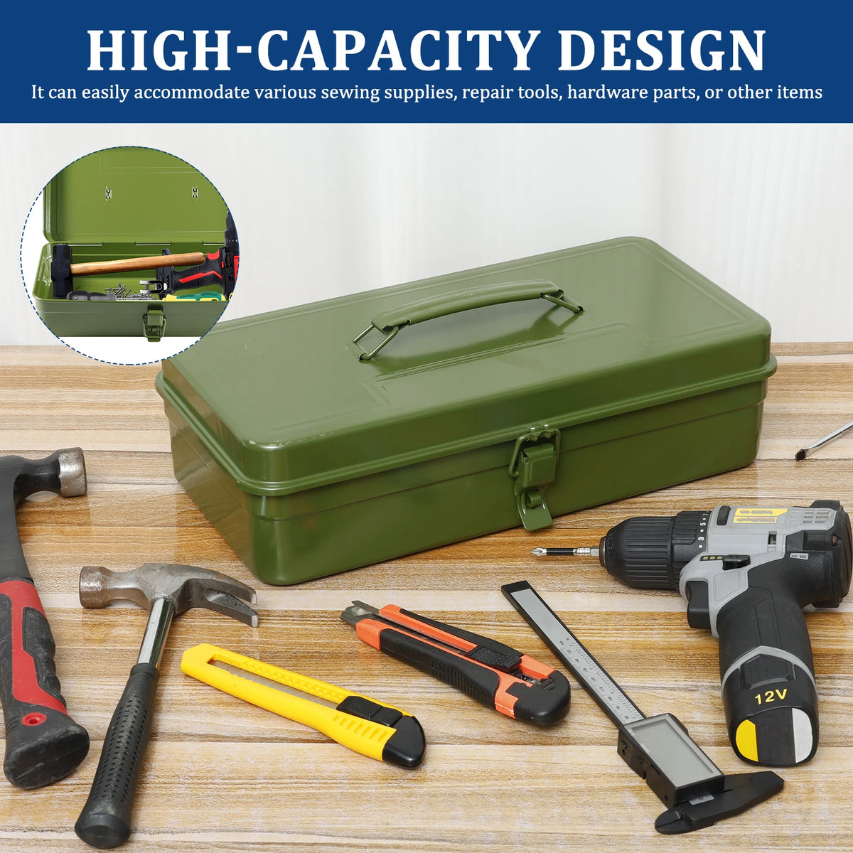 Iron Carrying Case Tool box Hardware Tool Box Organizer Multifunctional Metal Tool Box Electrician Carpenter Workshop Suitcase