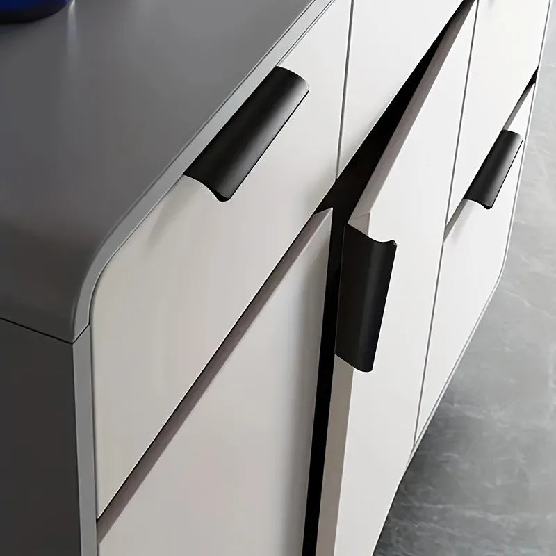 4-Piece Black Hidden Drawer Finger Pull Handles