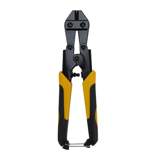 "Compact 8 Inch Bolt Cutter - Heavy Duty Steel with 42HRC Heat-Treated Jaw and Safety Lock for Industrial Use"