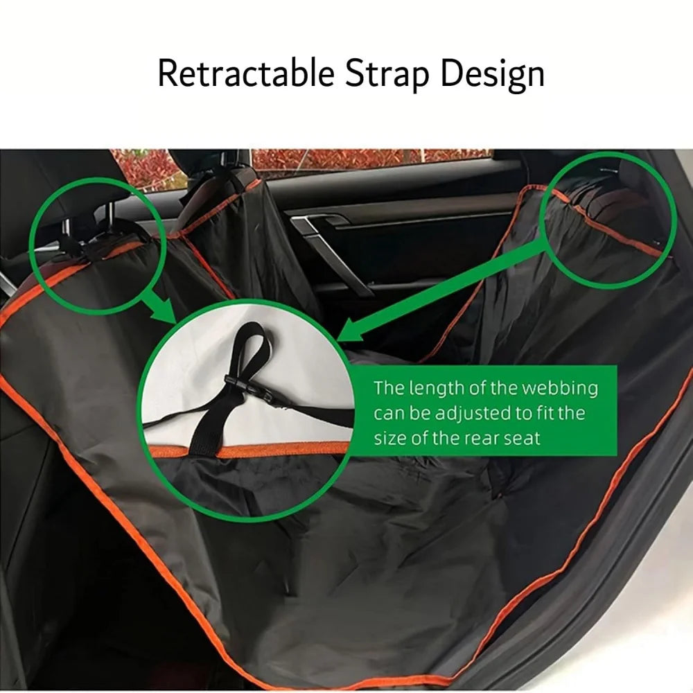 Dog Car Seat Cover for Back Seat, Duty Waterproof & Scratch-Resistant Dog Hammock for Car, Back Seat Pet Cover for Dogs