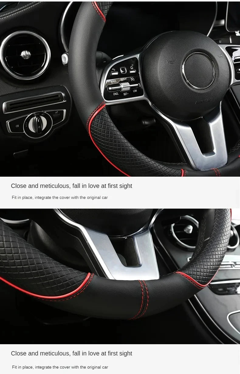 Diamond Texture Steering Wheel Cover, 14.5 to 15 Inch