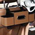 Car Seat Organizer with ABS Box & Tissue Holder. Double Storage for Snacks/Drinks. Easy Install, Durable Resin for All Cars.