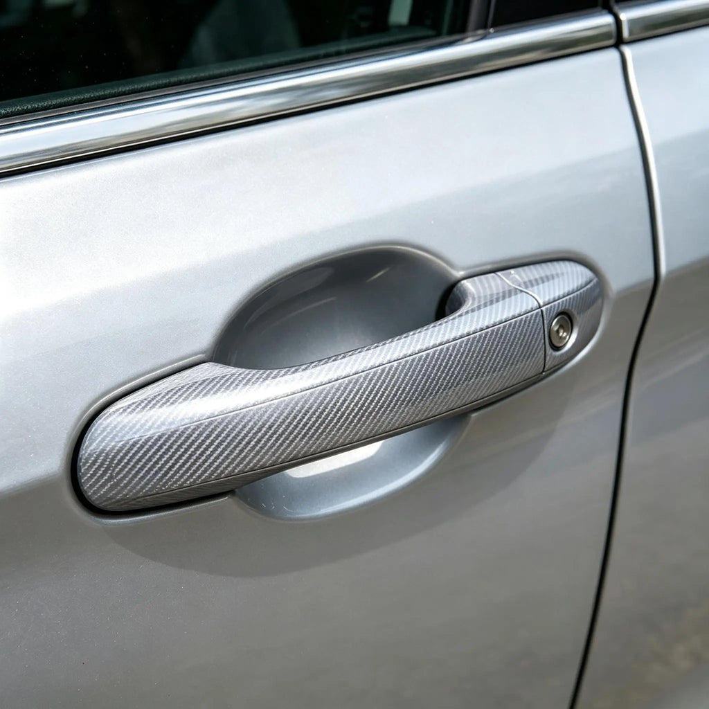 Silver 6D Carbon Fiber Vinyl Wrap Film - Self-Adhesive Car Styling - image 5