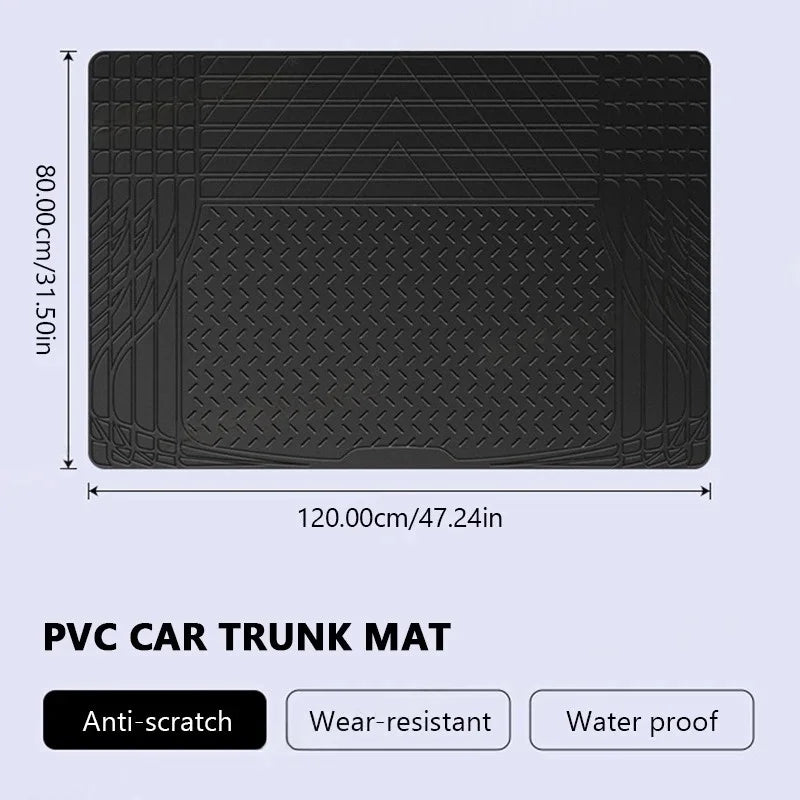 120X80CM Trunk Mat for Car Waterproof PVC Cargo Liner Free-Cutting Anti Scratch Trunk Protection Cover for Suv Sedan