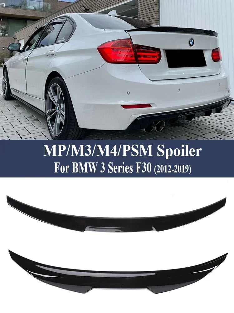 BMW 3 Series F30 F31 F35 Carbon Fiber Style Rear Spoiler Kit