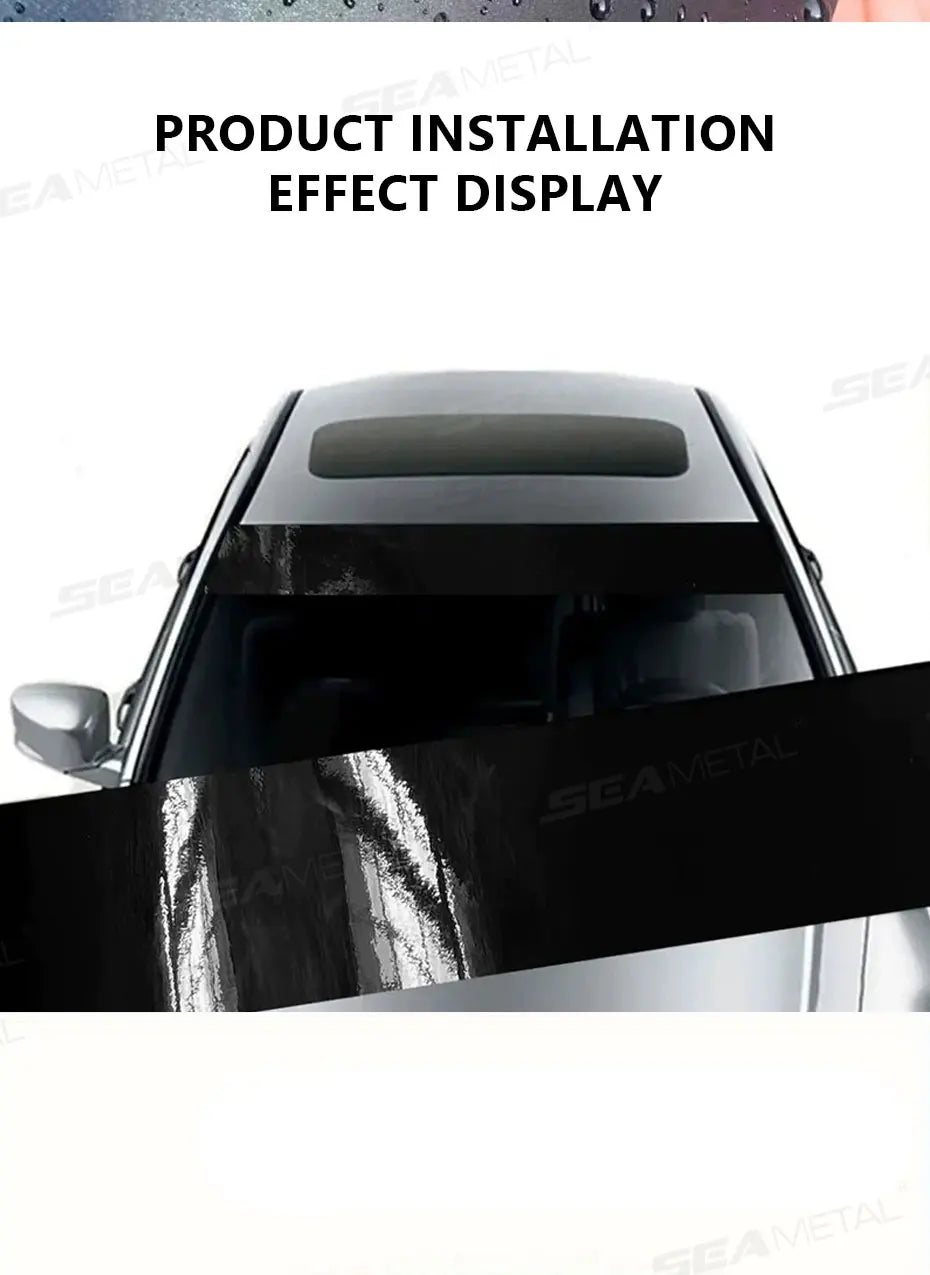 Front Windshield Sun Strip Sticker with Grid Pattern, 59 x 7.9 in