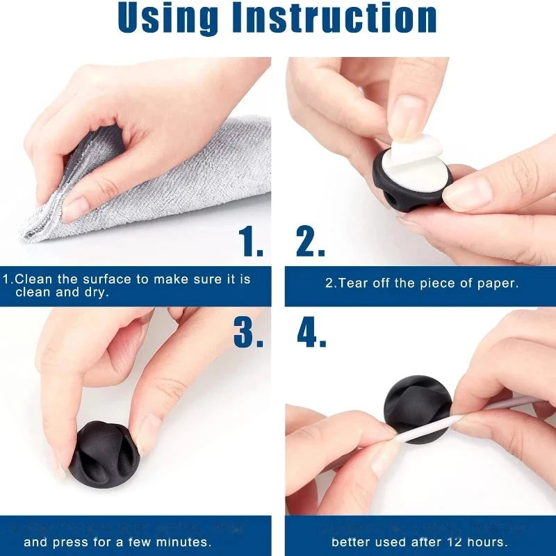 Silicone Cable Clips Winder, 10/20 Pack – Car & Desk