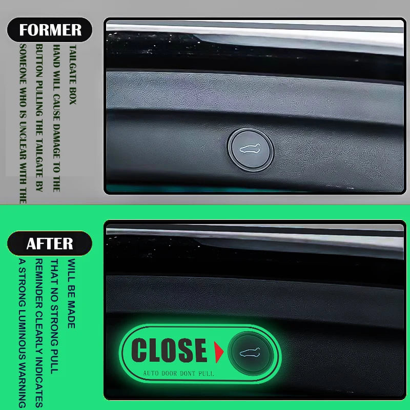 Power Tailgate Do Not Pull Warning Decal, Glow-in-the-Dark