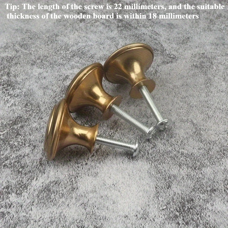 8-Piece Gold Single-Hole Cabinet Drawer Pulls