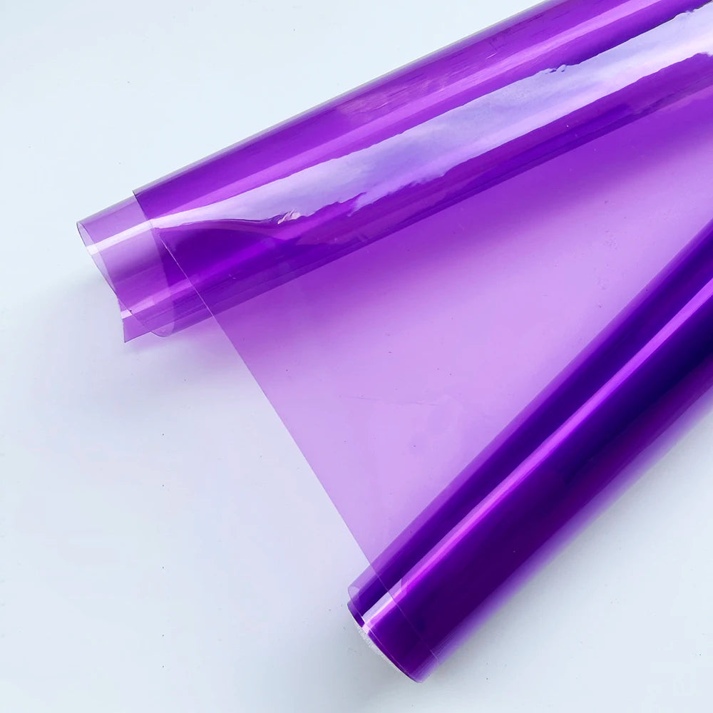 Light Purple Car Headlight Taillight Protection Film 30x200cm - image 3