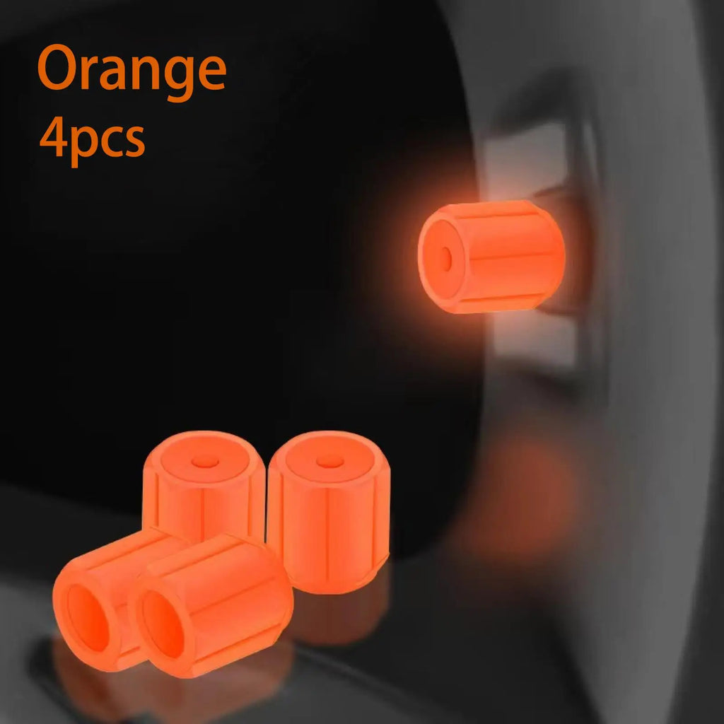 Glow in the Dark Tire Valve Stem Caps, Set of 4