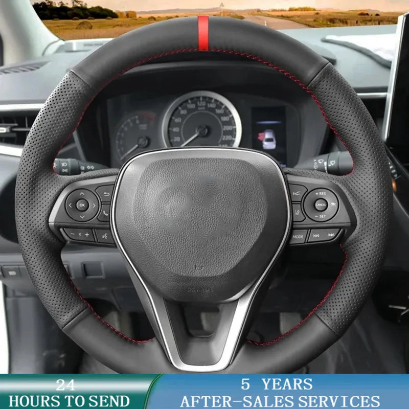 Custom Microfiber Leather Steering Wheel Cover for Toyota Camry RAV4