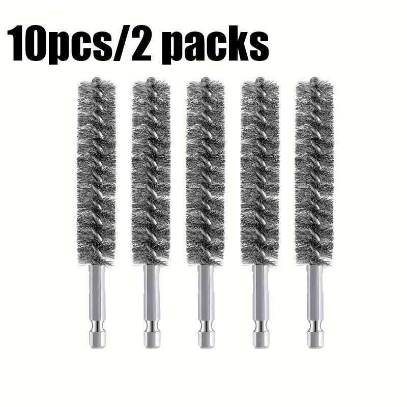 5-Piece Hex Shank Steel Wire Brushes for Drill