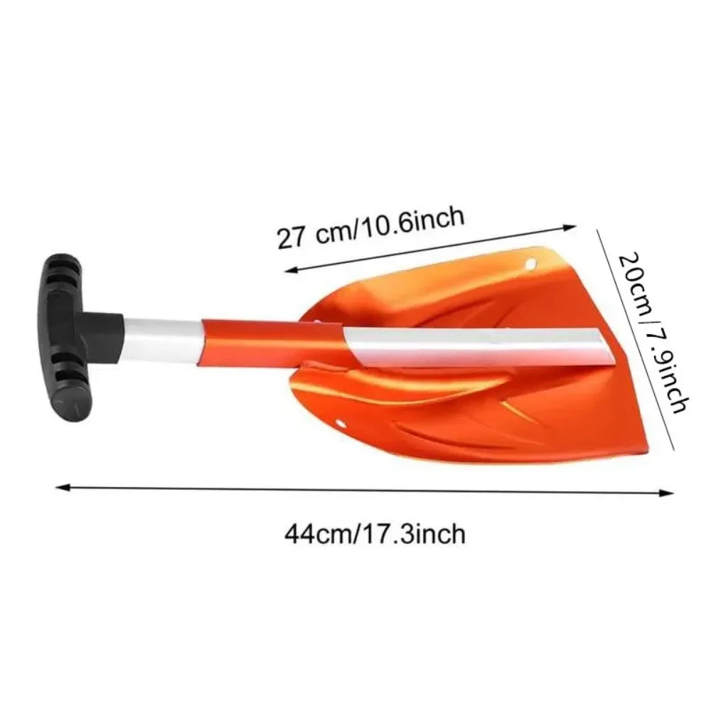 Auto Folding Emergency Snow Shovel with Extendable Handle Lightweight Aluminum Snow Shovel for Car Ski for Outdoor Camping