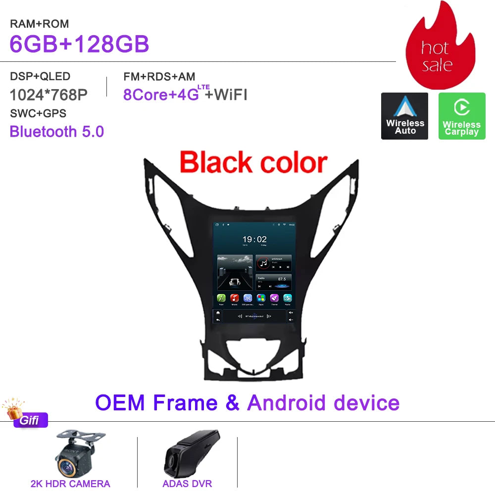 9.7" Android Car Multimedia Player GPS for Hyundai Azera - image 19