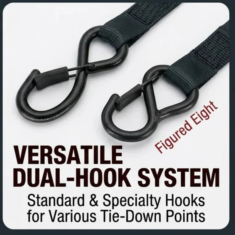 Heavy Duty Retractable Ratchet Tie Down Straps with Soft Loops for Truck and Trailer
