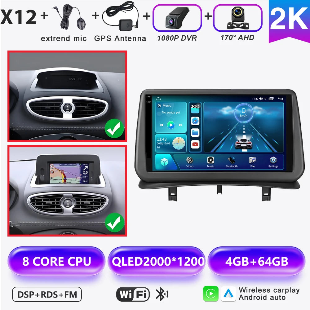 Renault Clio 3 Android 16 Car Multimedia Player with CarPlay - image 7