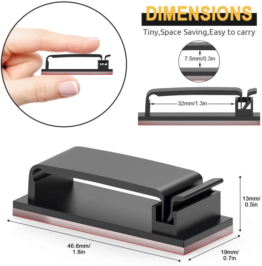 Self-Adhesive Cable Manager Clamp – Wire Winder Clips