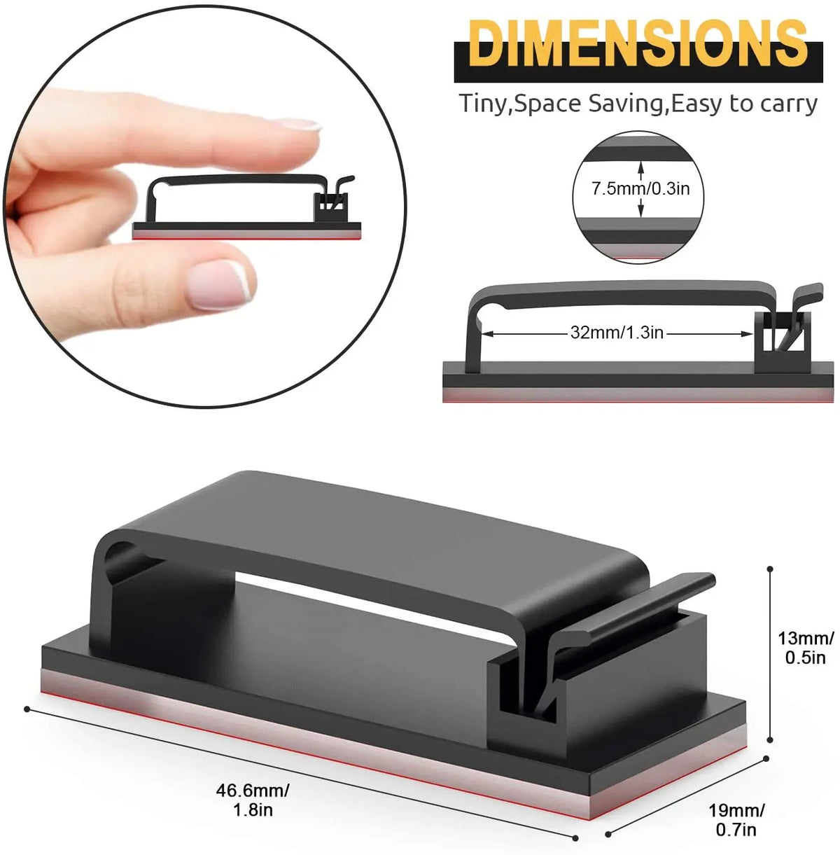 Self-Adhesive Cable Manager Clamp – Wire Winder Clips