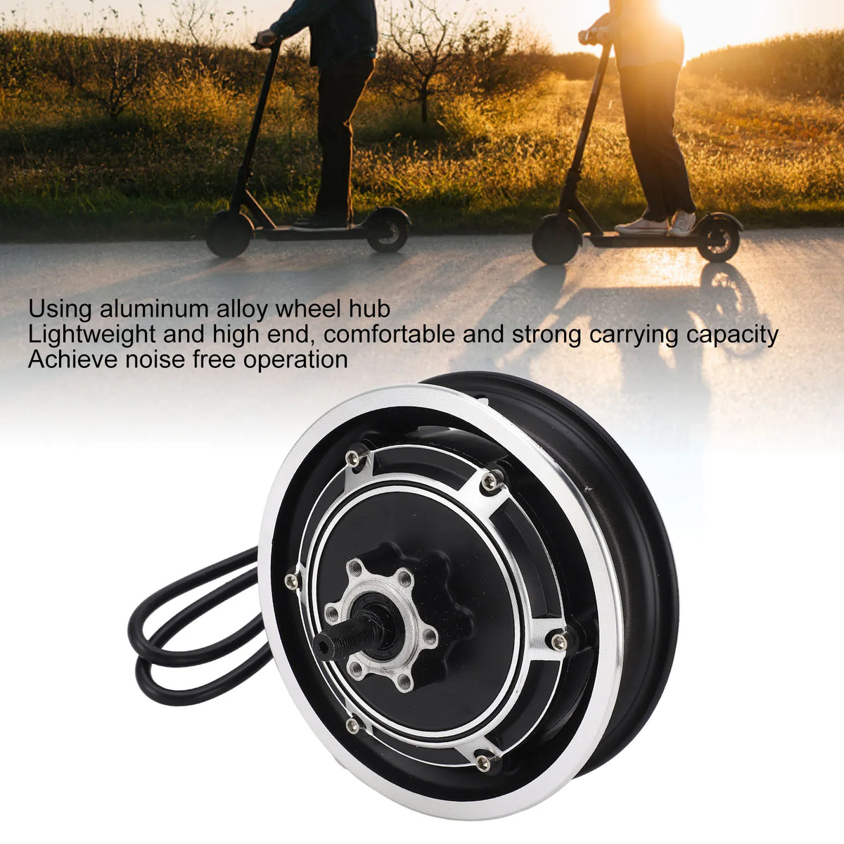 Electric Scooter Hub Motor 48V 1000W Electric Bike Brushless Disc Brake Hub Motor for 10 Inch Outer Tire 48V Hub Motor Hub Motor