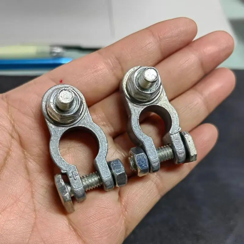 1 Pair Battery Terminal Clamp Zinc Alloy Positive & Negative Pole Auto Car Screw Connector Car Battery Terminal Clamp