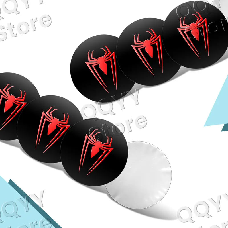 4Pcs 56mm Red Spider Car Wheel Center Hub Caps Universal Fit - image 5