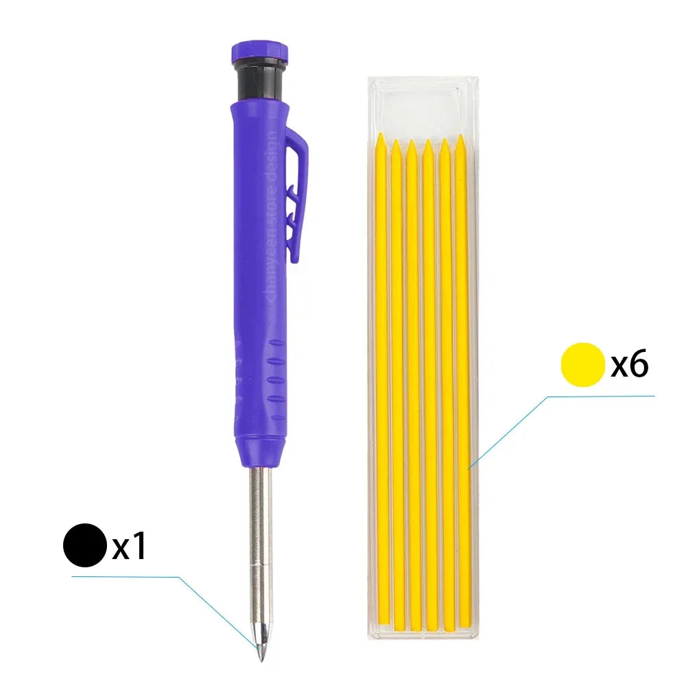 3-Color Carpenter Pencil Set with Sharpener & Refills - image 15