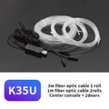 K35U RGB LED Fiber Optic Cable Car Interior Ambient Light Strip 3m 1m USB Music Sync Atmosphere Lamp