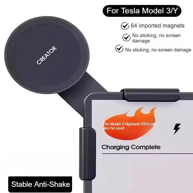 Screen Rail Magnetic Phone Holder for Tesla Model 3, Y, S and X