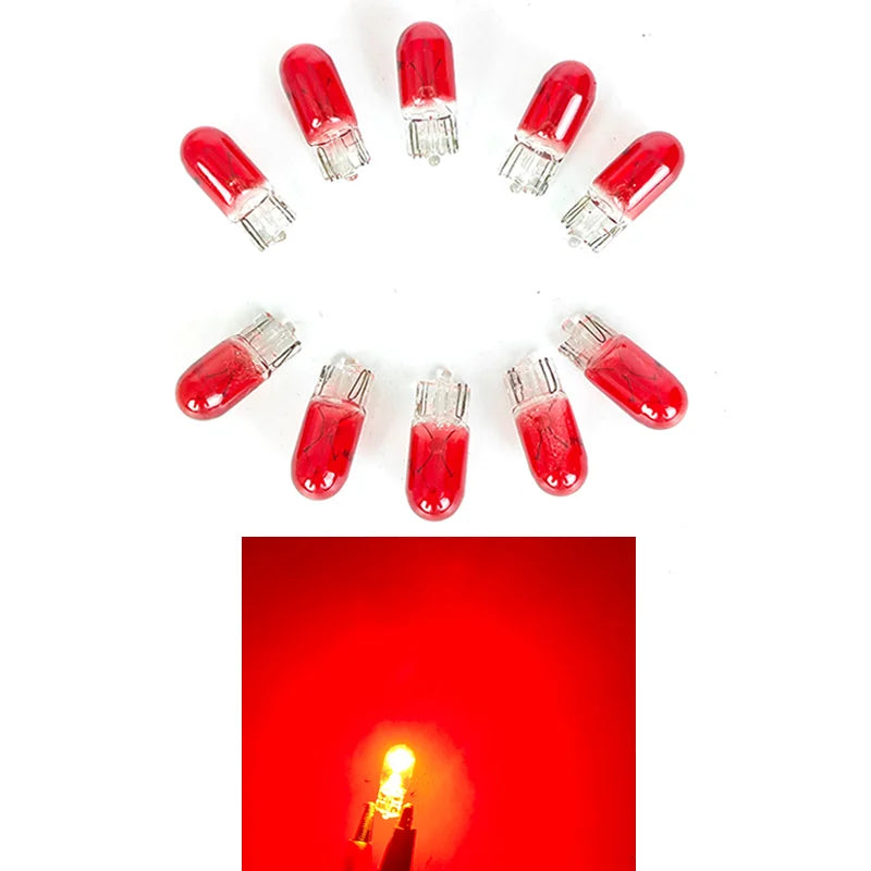 T10 W5W 194 501 Glass Wedge Car Bulbs 12V 5W, 10 Pack