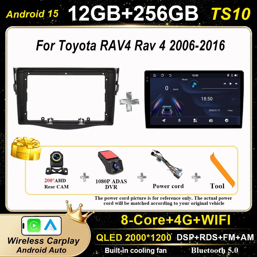Toyota RAV4 2006-2016 Android Auto Car Stereo GPS Multimedia Player - image 12
