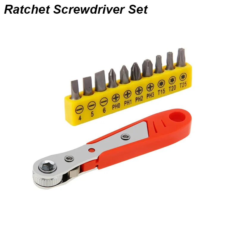 Right Angle Ratchet Wrench Screwdriver Set, 1/4 Hex Bit Holder - image 15