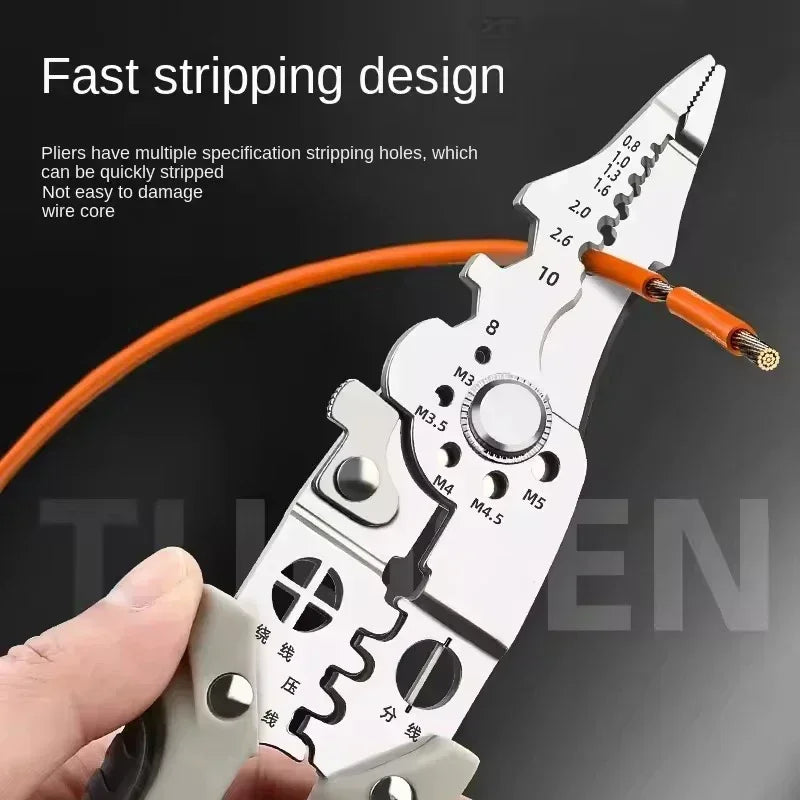Multi Functional Electrician Pliers For Wire Splitting And Stripping Specialized For Electricians