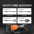 SucceBuy Demolition Jack Hammer 1500W/2200W/3500W Jack Hammer Concrete Breaker Heavy Duty Electric Jack Hammer 2/4pcs Chisel