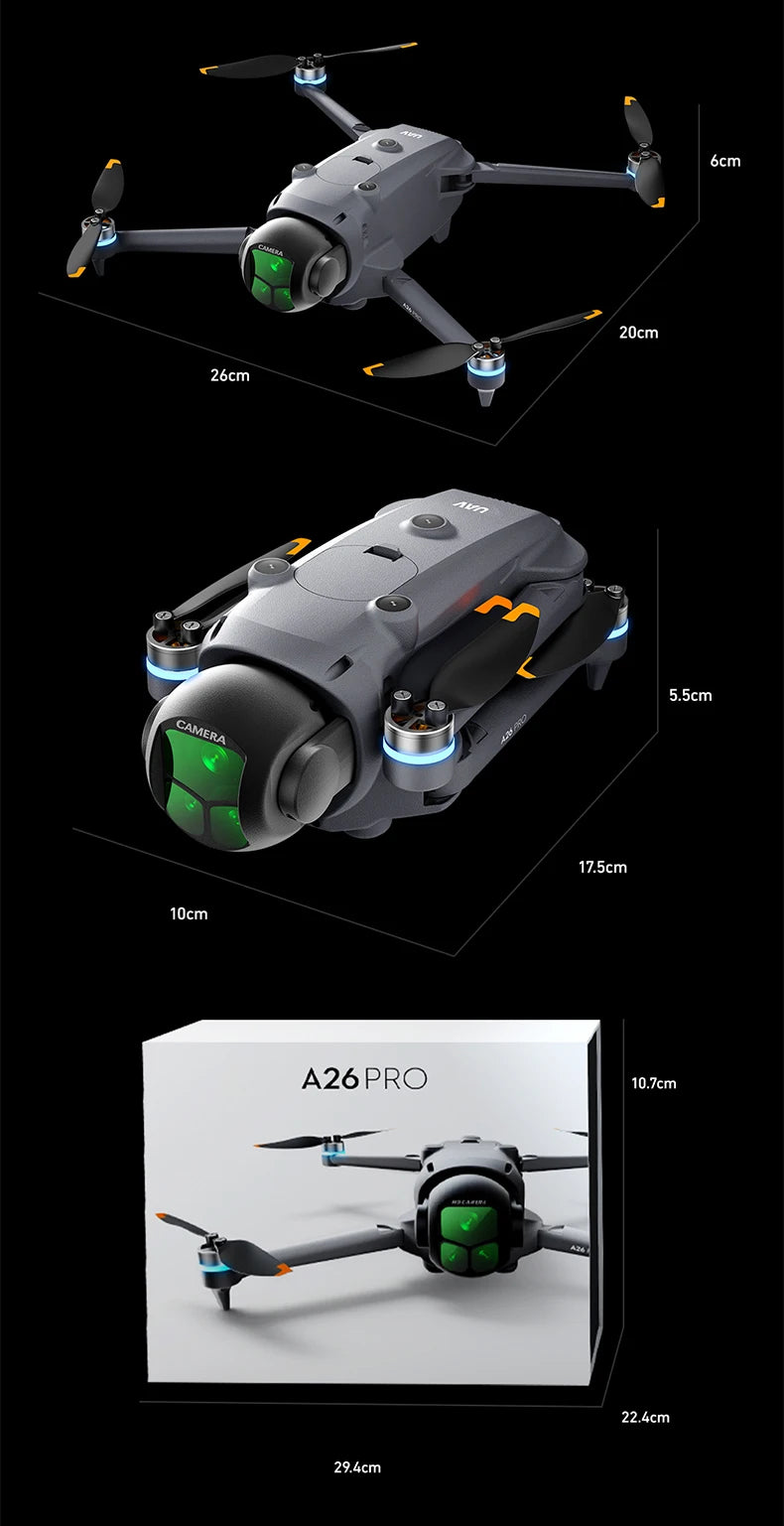 Lenovo A26 Pro Drone 4K Triple Camera FPV Foldable RC Quadcopter - image 24