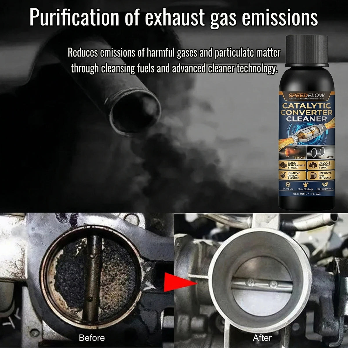 Catalytic Converter Cleaner Carbon & Sludge Removal Boost Engine Reduce Fuel Consumption For All Cars