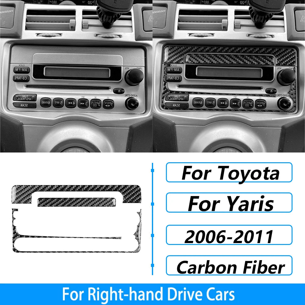 Carbon Fiber Gear Shift Panel Cover Trim for Toyota Yaris 2006-2011 - image 8