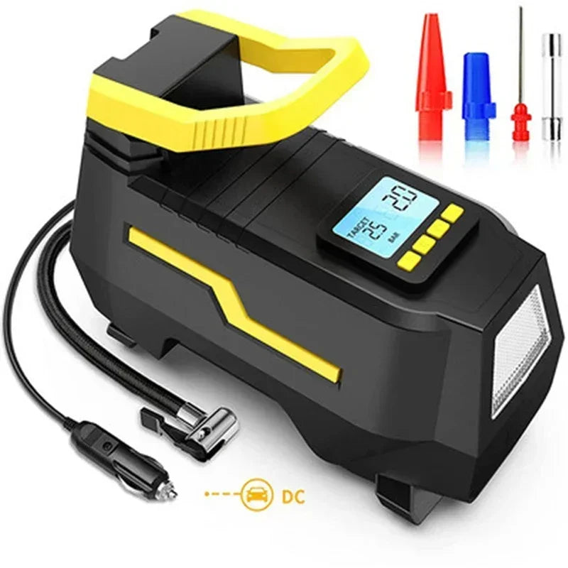 2-in-1 AC 110V/DC 12V Portable Tire Inflator Air Compressor